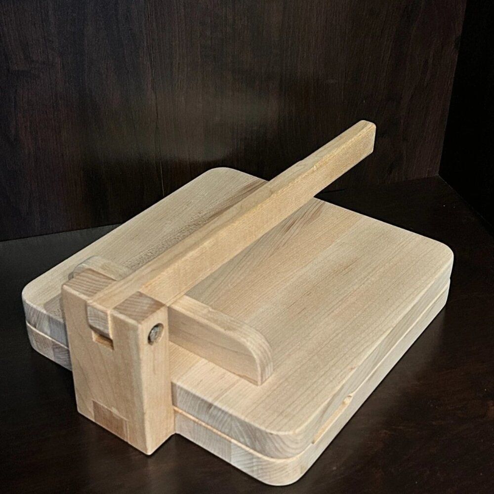 Custom Handmade Wooden Tortilla Press – Heavy-Duty Maple – 11.5”